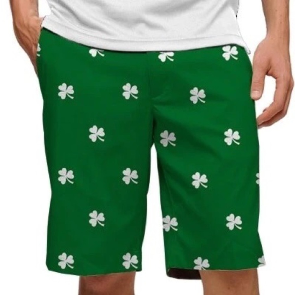 LOUDMOUTH Heritage Shamrock Golf Casual Shorts 38 NWT